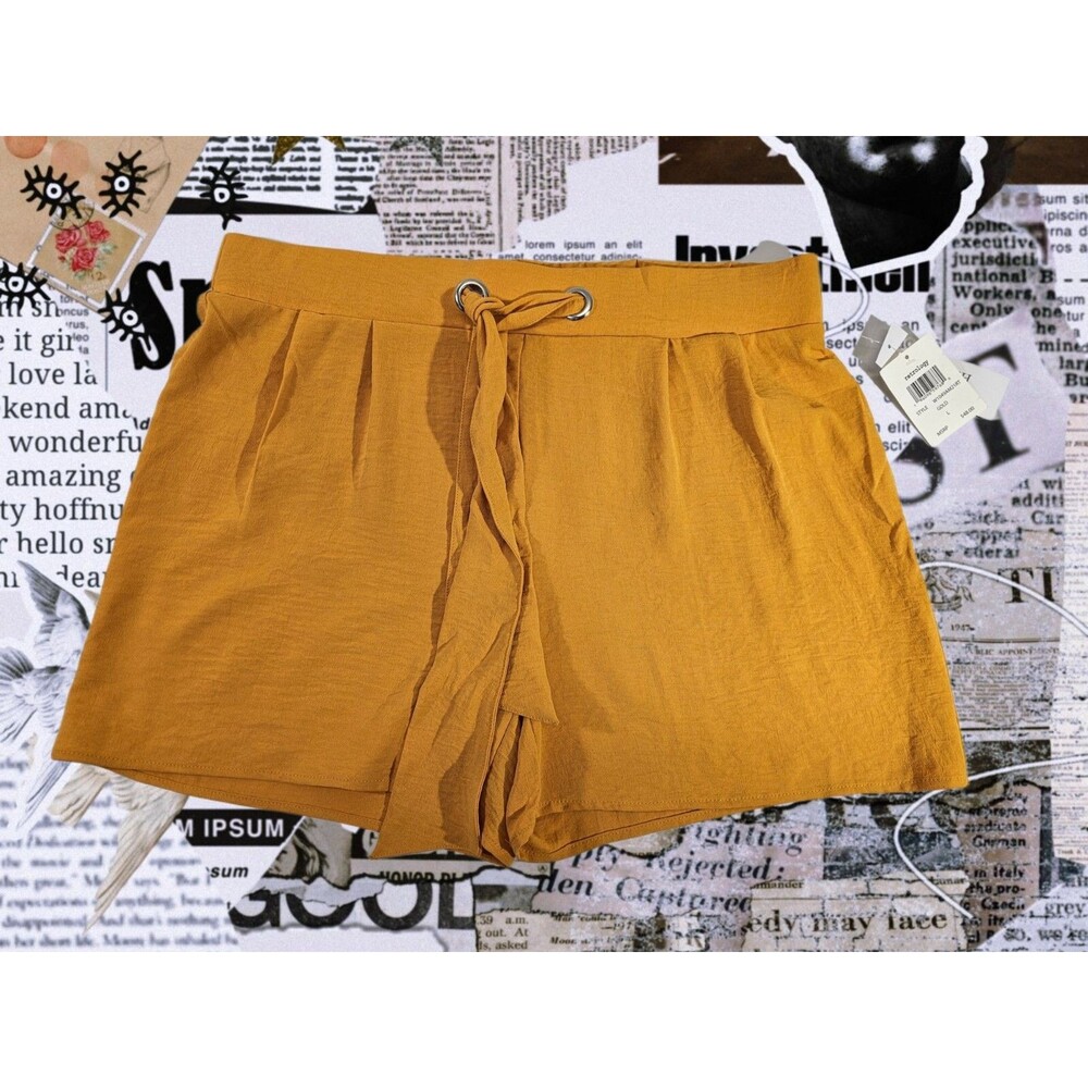 RETROLOGY Wear Anywhere Airwash Casual Shorts Women's Large L Tie Belt NEW‎ NWT